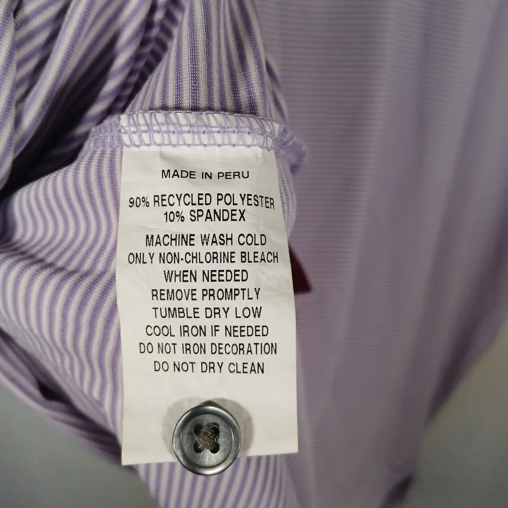 Greyson Polo Shirt Mens XXL Purple Striped Performance Golf Wolf Logo